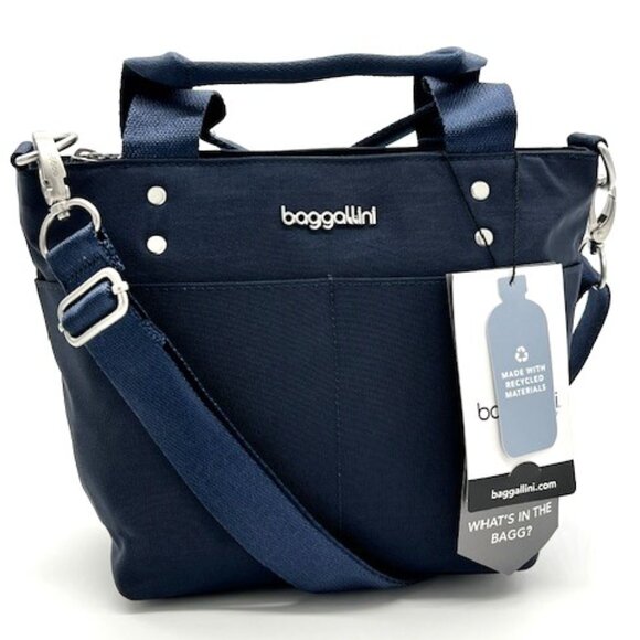 Baggallini Mini Carryall Tote, French Navy - NEW - Picture 1 of 14
